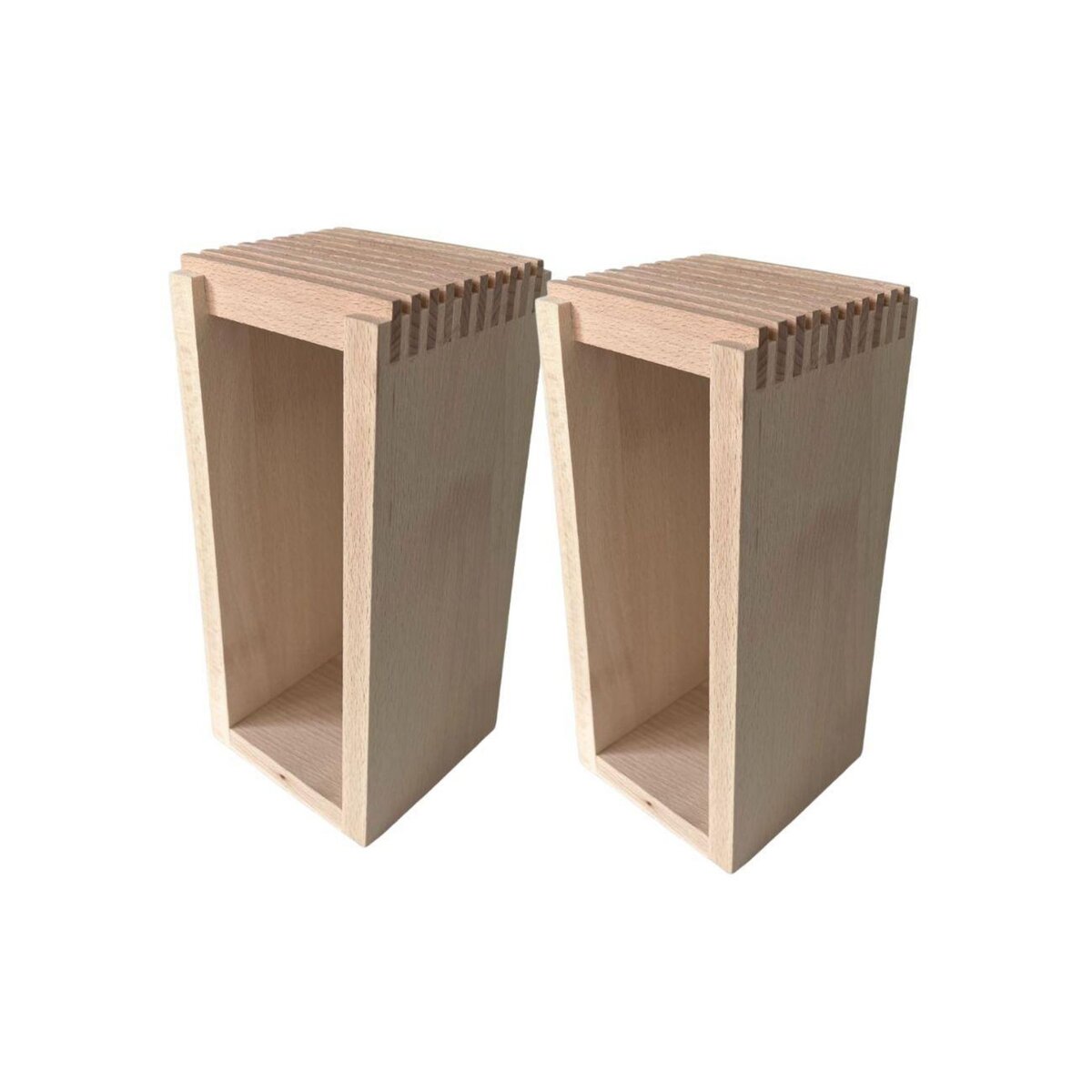 Fackelmann Ensemble de 2 Blocs Couteaux en bois Fackelmann Boissellerie