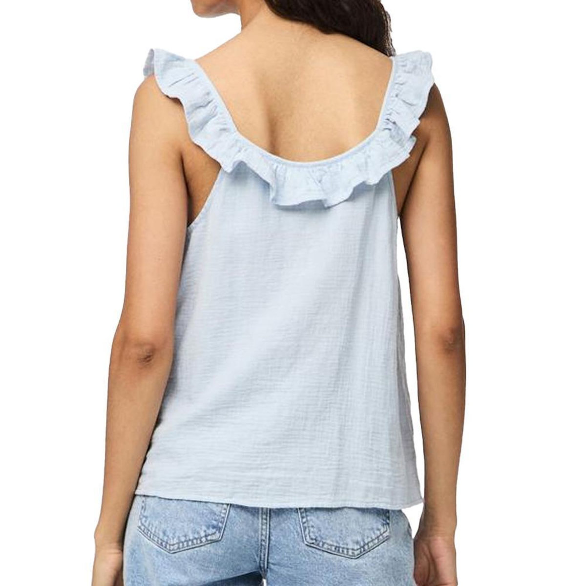 Pieces Top Bleu Femme Pieces Astina