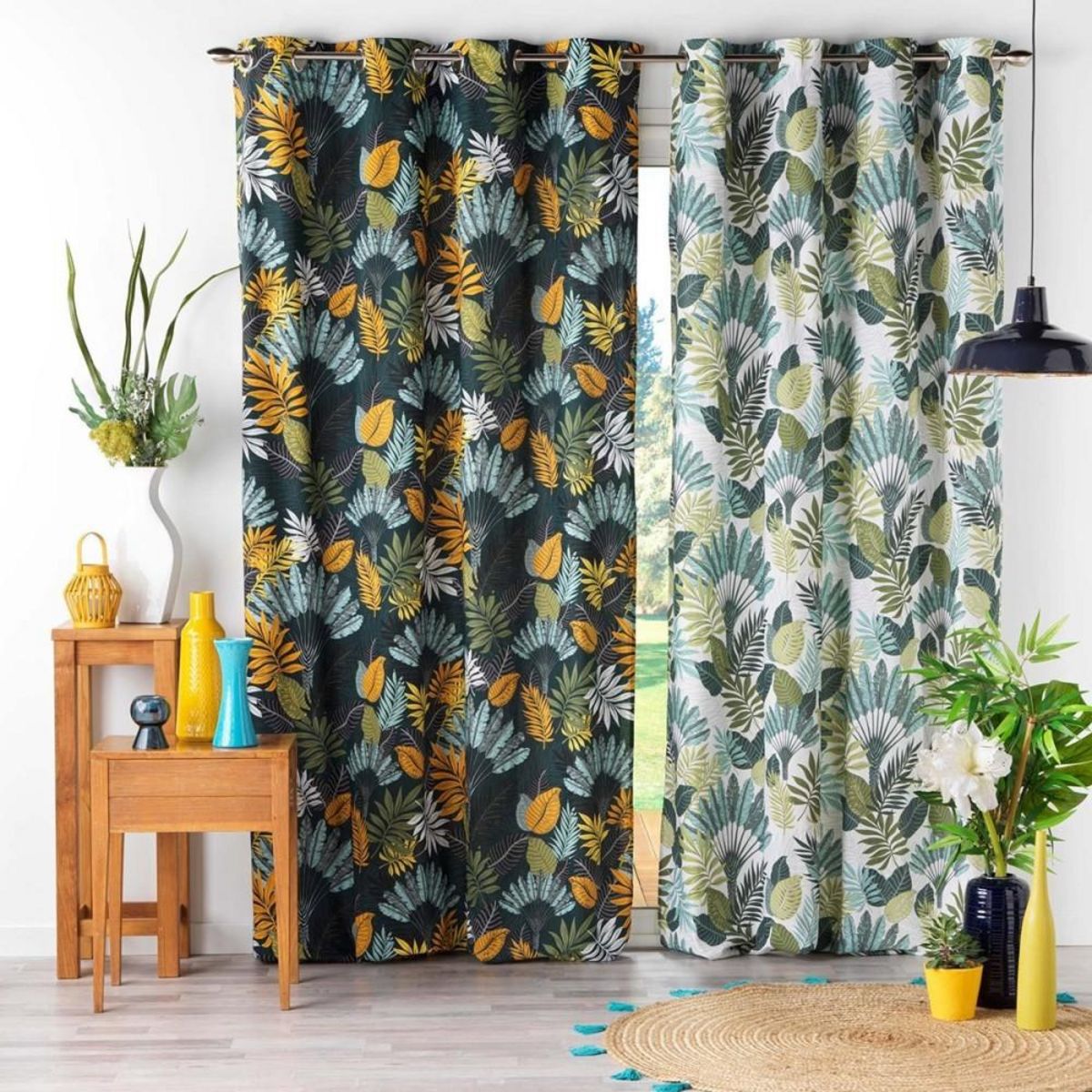 Douceur d'Intérieur Rideau à œillets 140x240 Panazio bleu coton