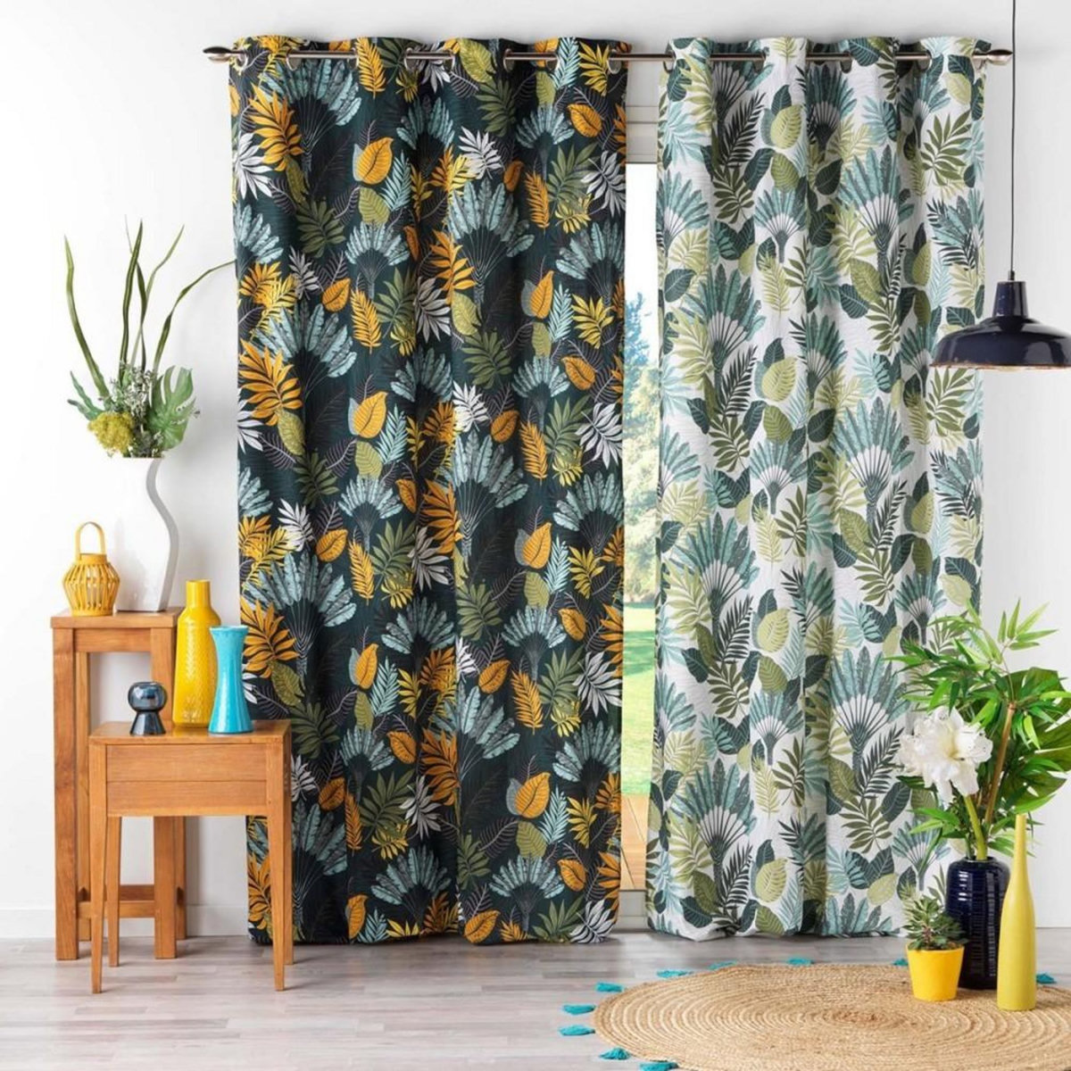 Douceur d'Intérieur Rideau à œillets 140x240 Panazio bleu coton