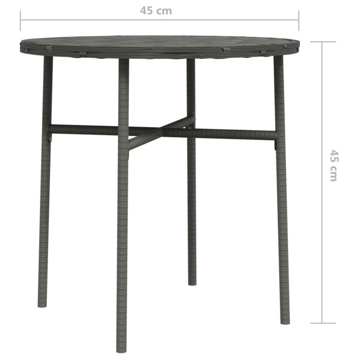 VIDAXL Table a the Gris 45 cm Resine tressee