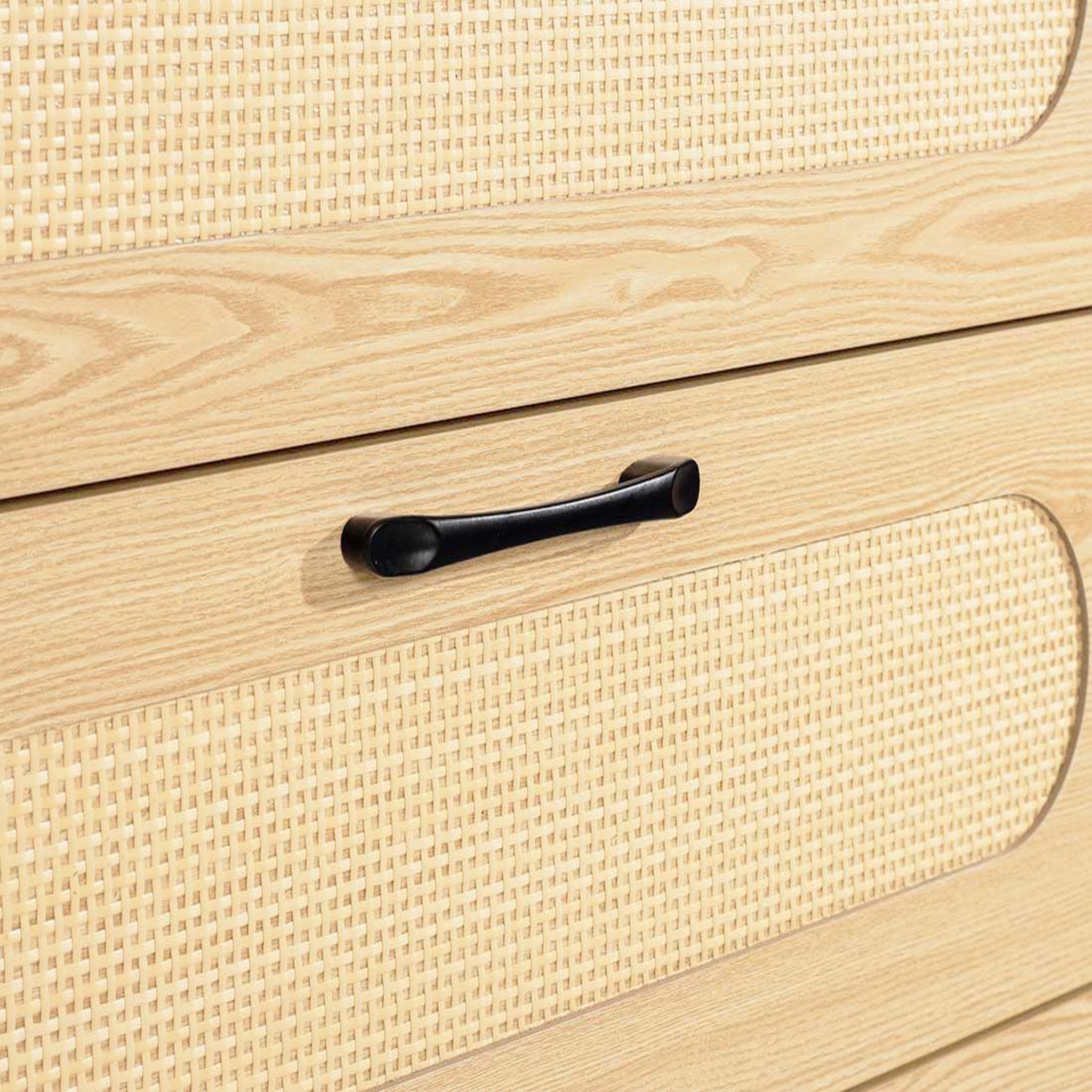Voir la diapositive 6 : BEST MOBILIER Nagato - commode - cannage et effet bois - 70 cm