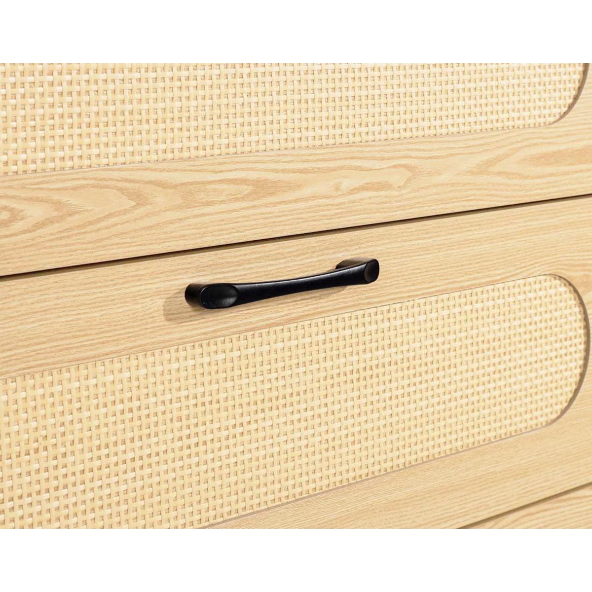 BEST MOBILIER Nagato - commode - cannage et effet bois - 70 cm