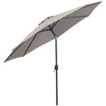 OUTSUNNY Parasol inclinable octogonal Ø 3 x 2,45 m ouverture fermeture par manivelle métal polyester haute densité gris clair