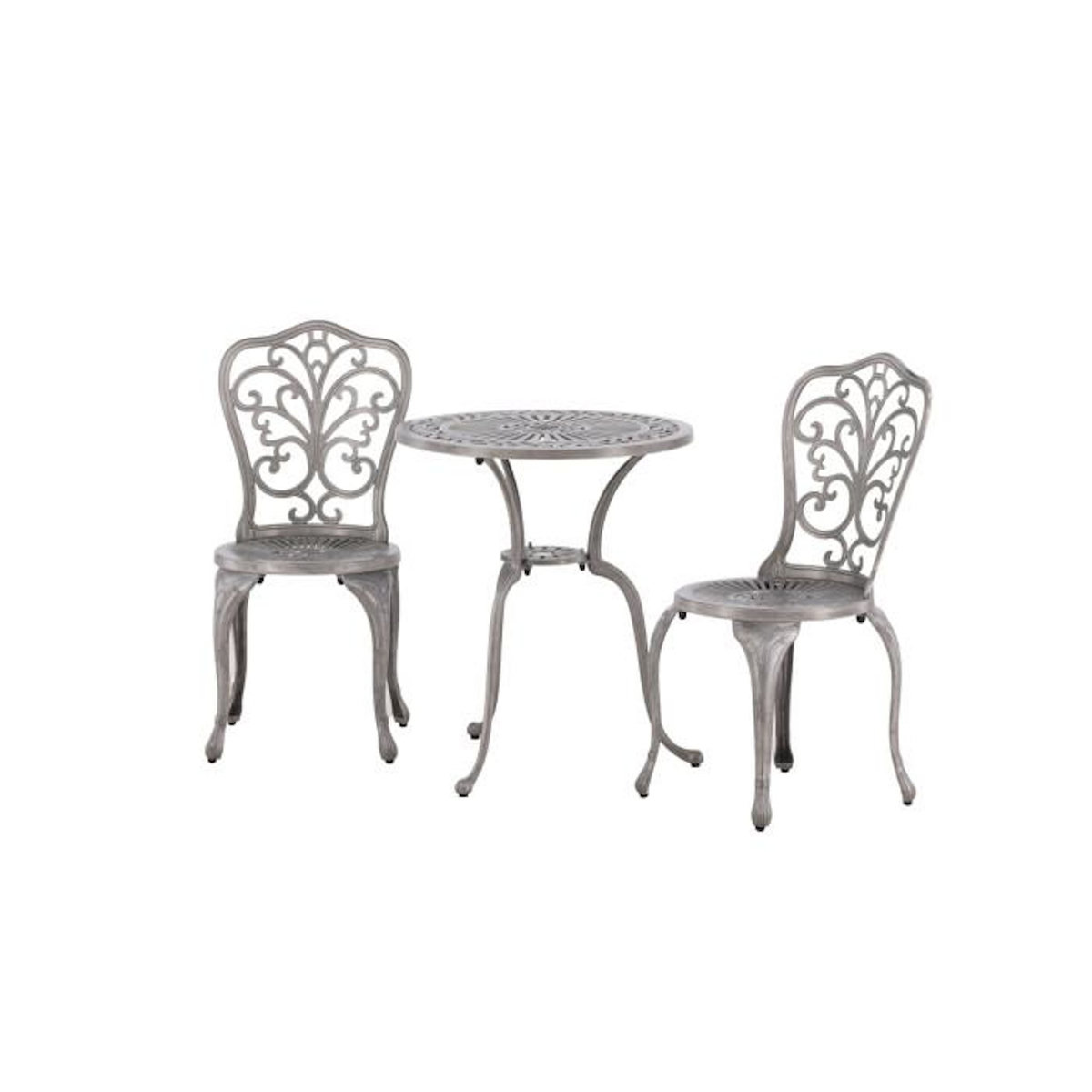 Paris Prix Ensemble Table de Jardin & 2 Chaises  Nandin  73cm Argent
