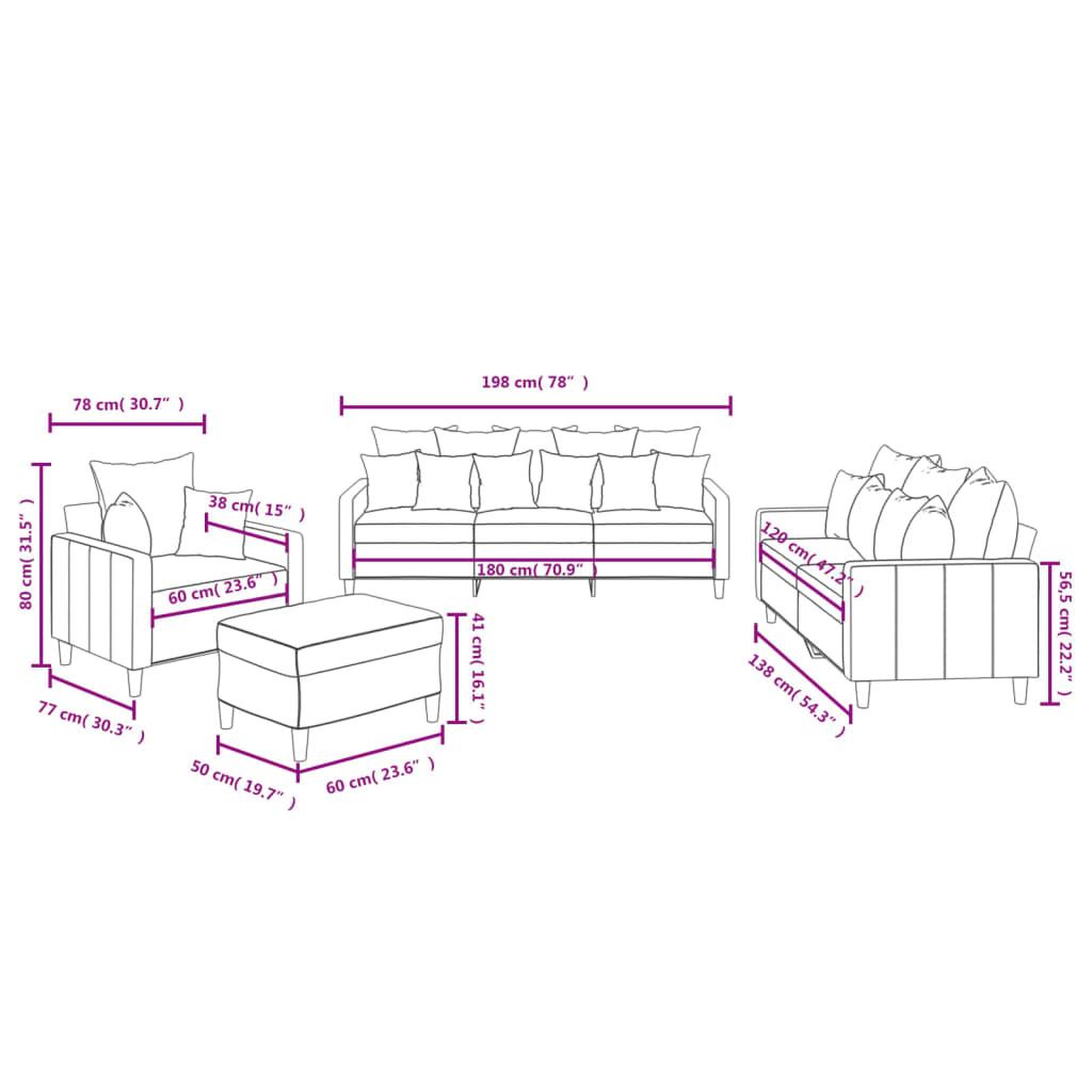 Voir la diapositive 6 : VIDAXL Ensemble de canapes 4 pcs avec coussins Noir Velours