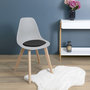 Voir la diapositive 4 : Paris Prix Lot de 6 Galettes de Chaise  Velours  34cm Noir