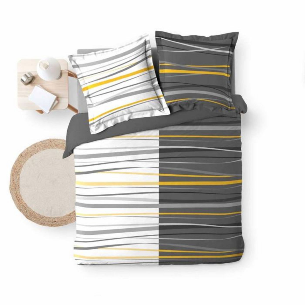 Paris Prix Parure de Lit 3 Pièces  Alistair  260x240cm Gris