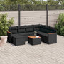Voir la diapositive 1 : VIDAXL Salon de jardin 8 pcs avec coussins noir resine tressee