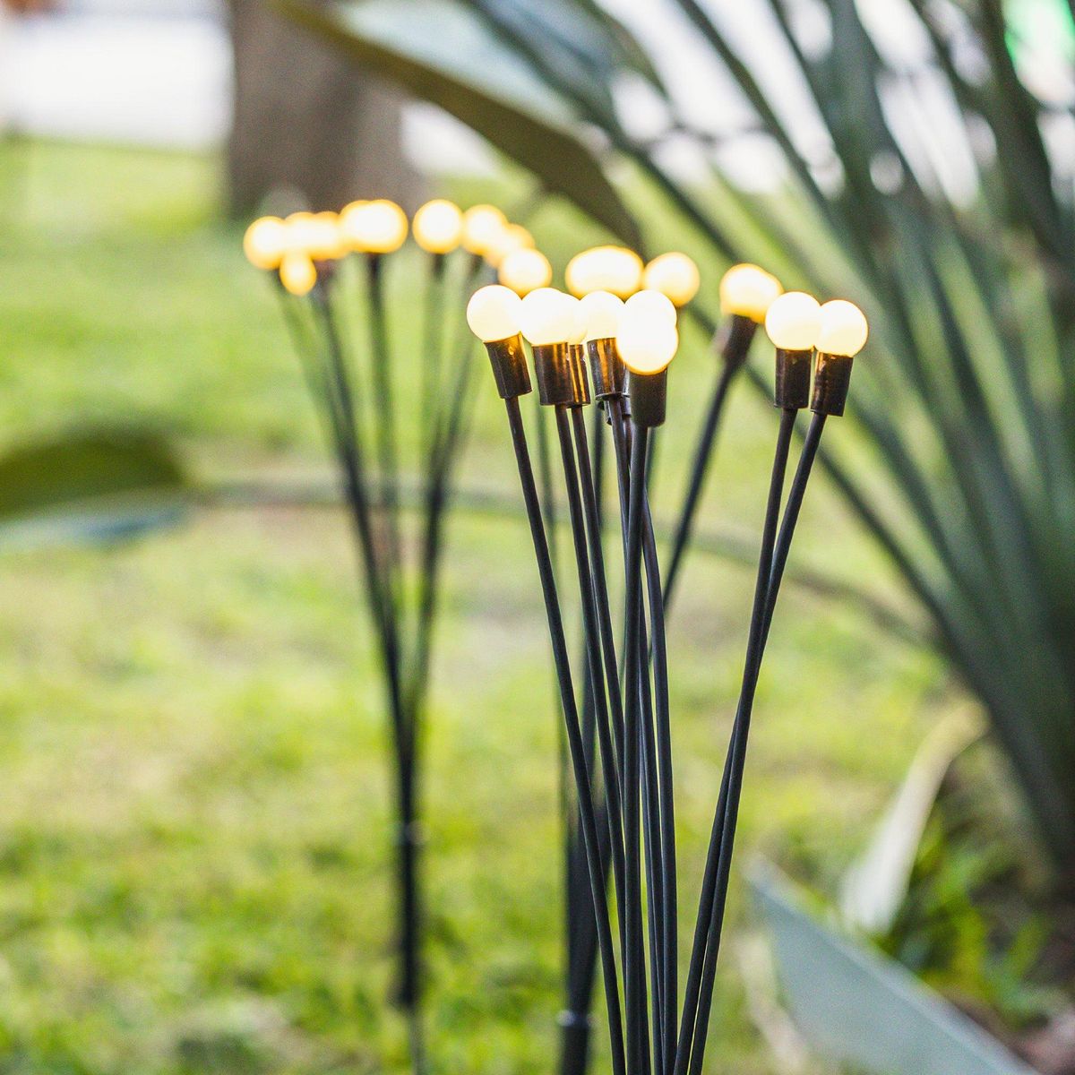 Lumisky Lot de 4 torches solaires LYRA Noir Plastique H73cm