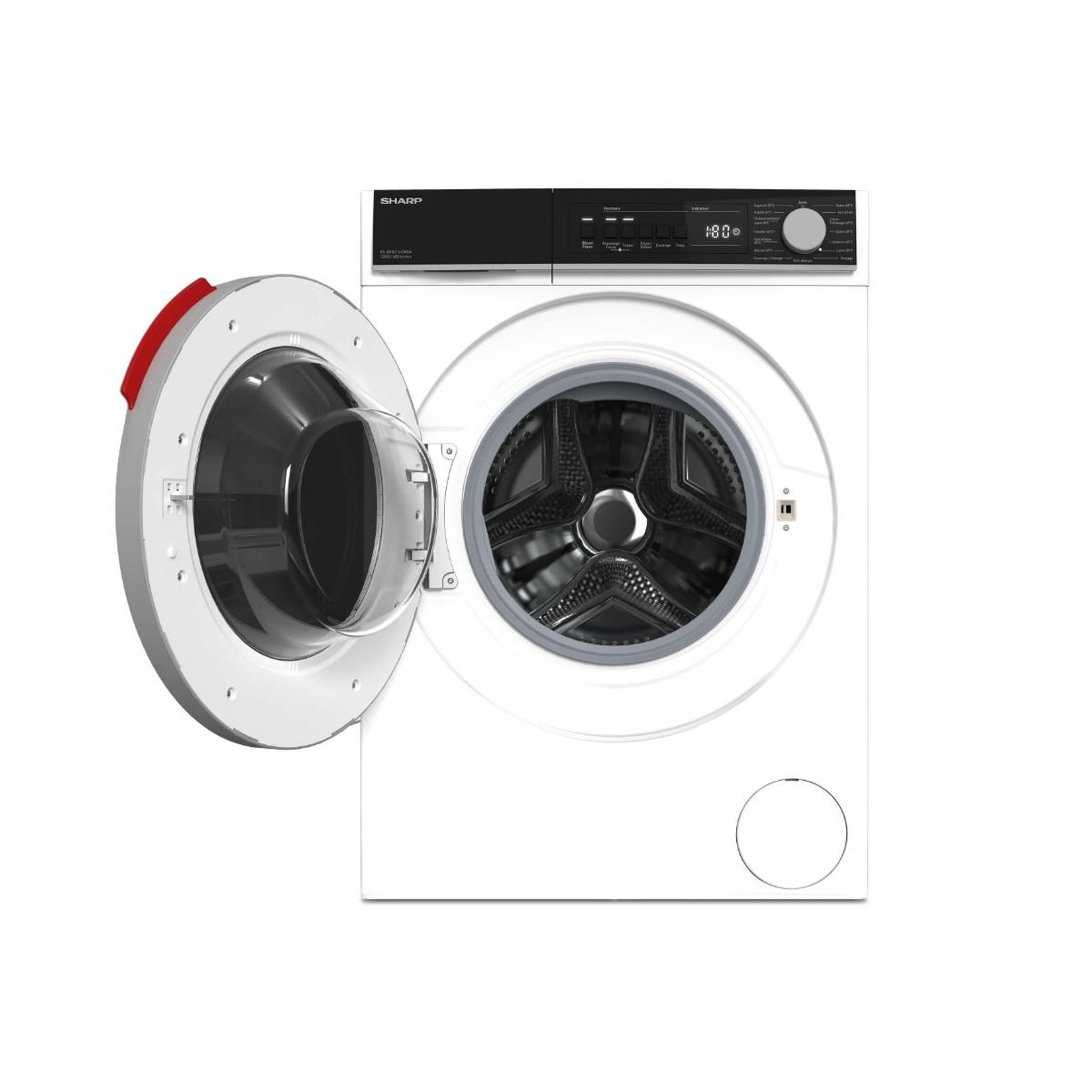 Voir la diapositive 4 : Sharp Lave-linge frontal 12kg 1400tours/min - esnfb214cwda