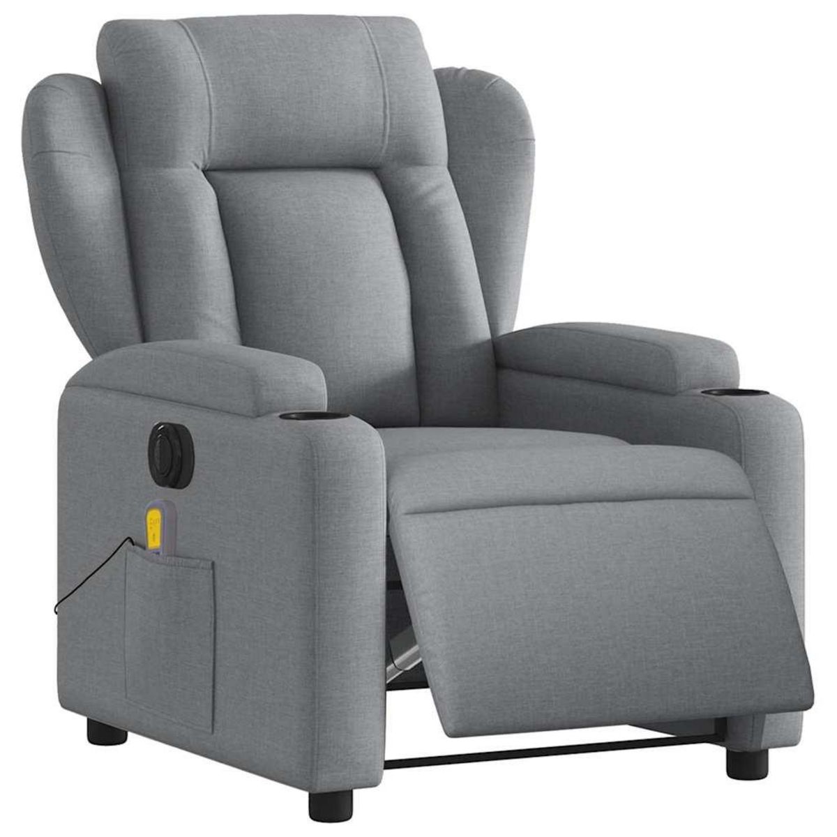 VIDAXL Fauteuil de massage inclinable electrique gris clair tissu
