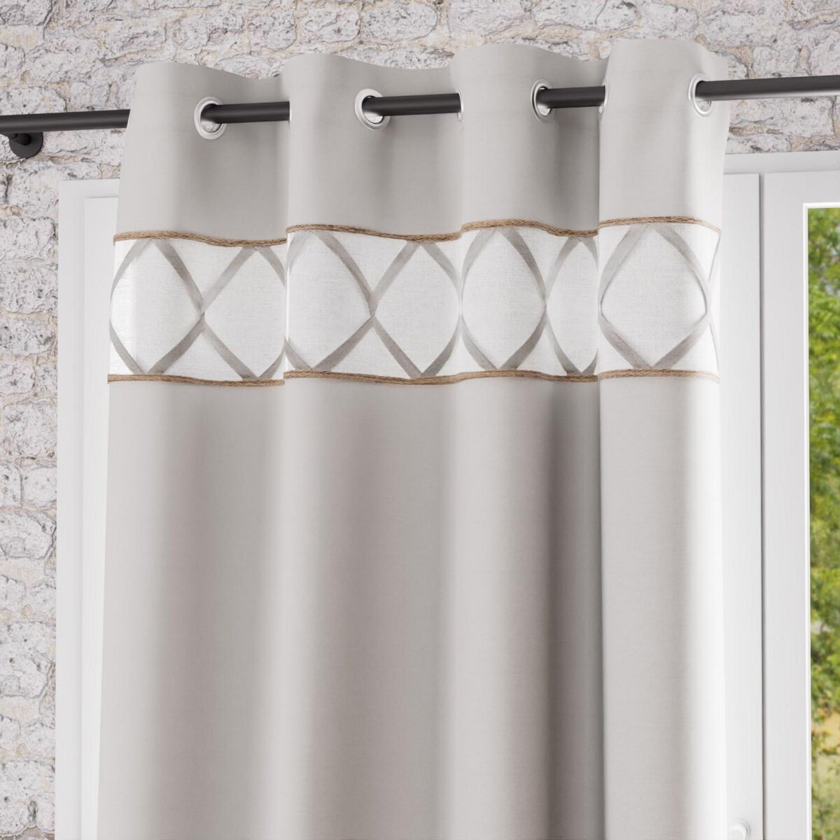 SOLEIL D'OCRE Rideau à oeillets pur coton 135x250 cm AUDE, par Soleil d'Ocre