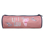 Bagtrotter BAGTROTTER Trousse scolaire ronde Lili Lou Rose Plumes