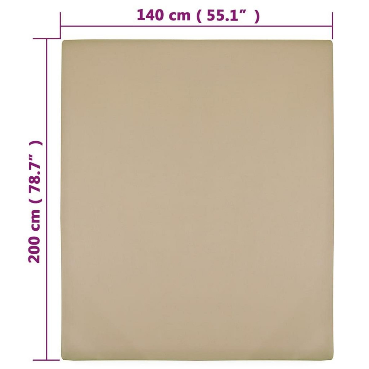 VIDAXL Drap-housse Jersey Taupe 140x200 cm Coton