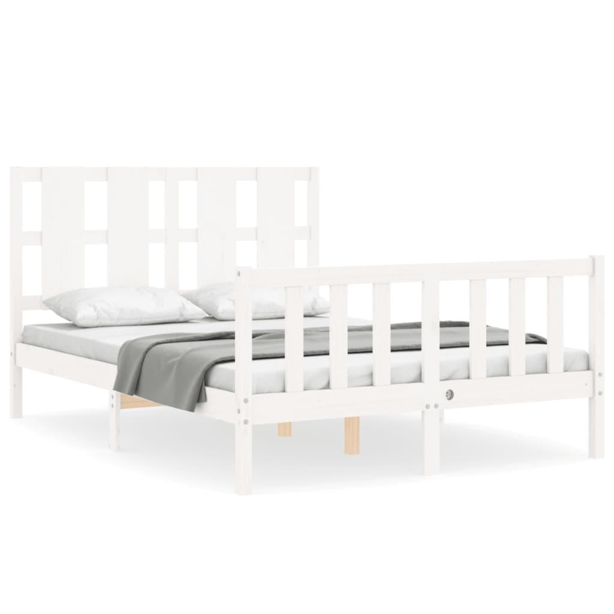 Voir la diapositive 2 : VIDAXL Cadre de lit sans matelas blanc bois de pin massif