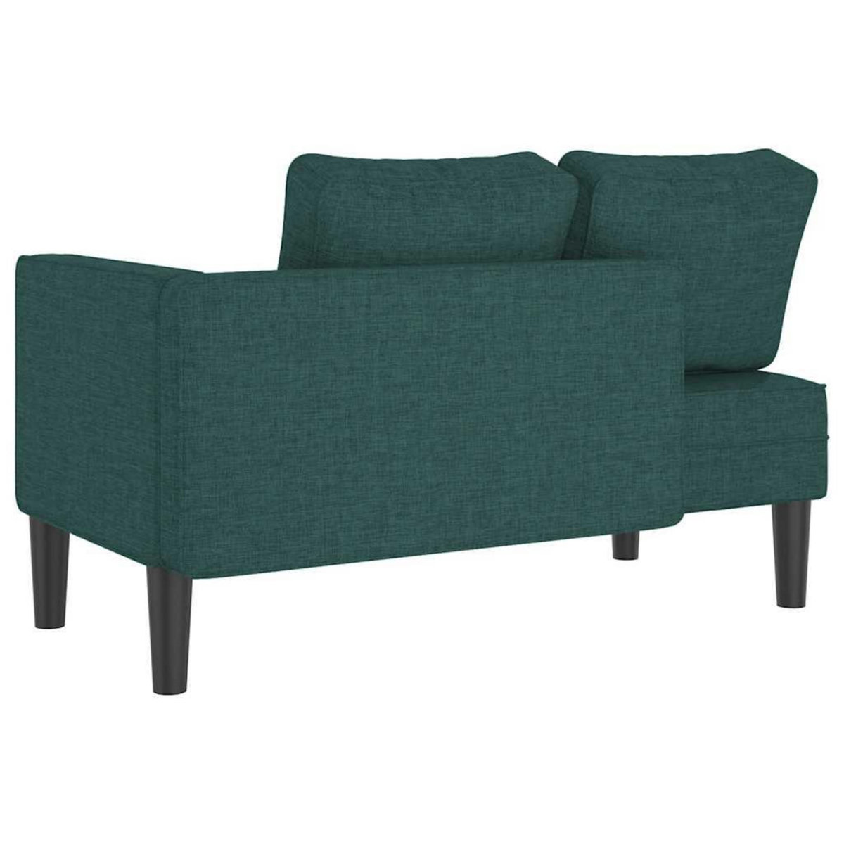 VIDAXL Chaise longue avec coussins vert fonce tissu