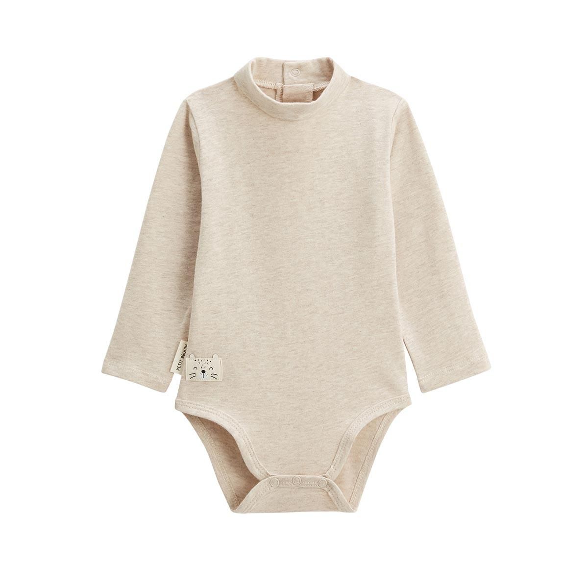 Petit Béguin Lot de 2 bodies bébé col roulé manches longues Cracotte