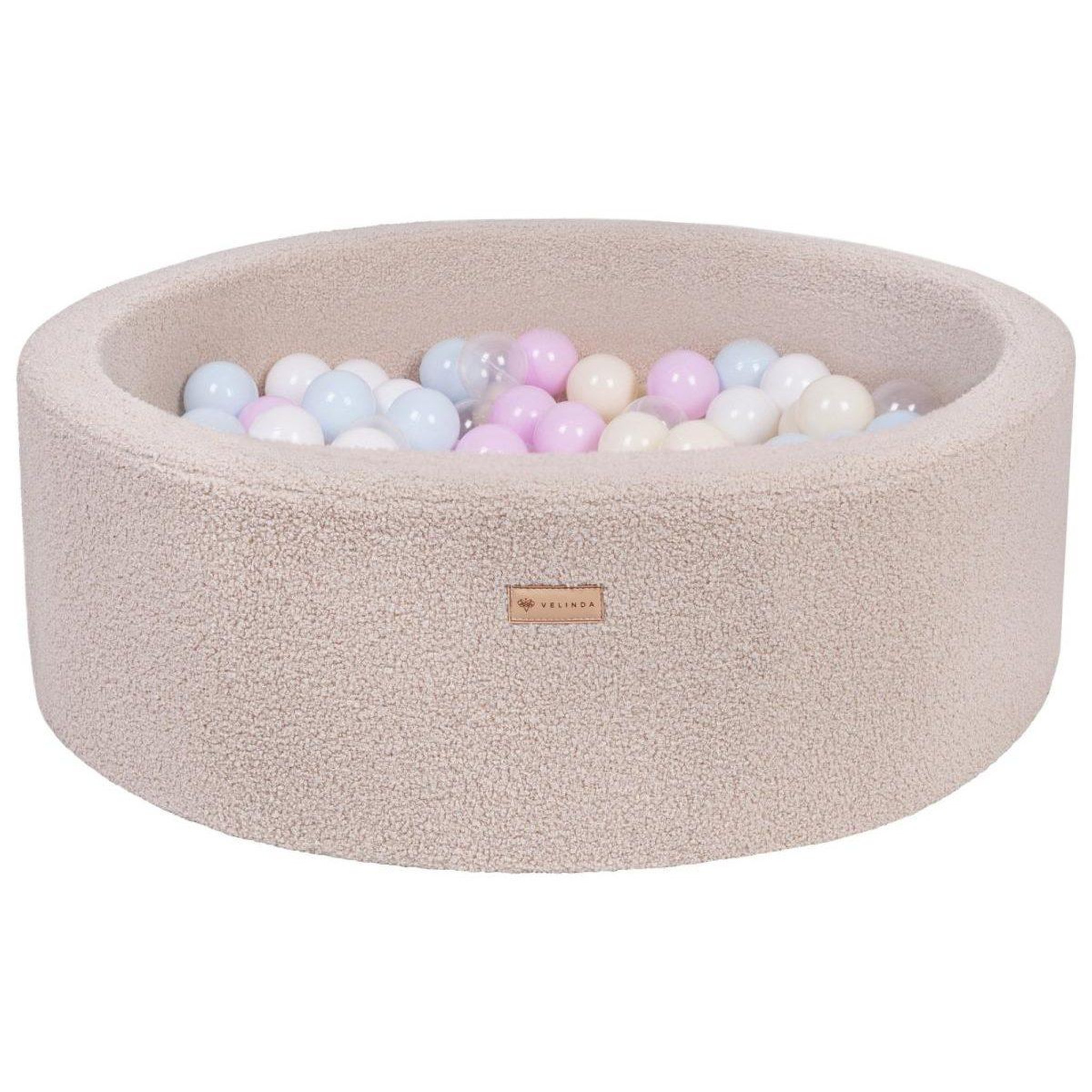 VELINDA Piscine à balles en boucle + 200 balles — cappuccino