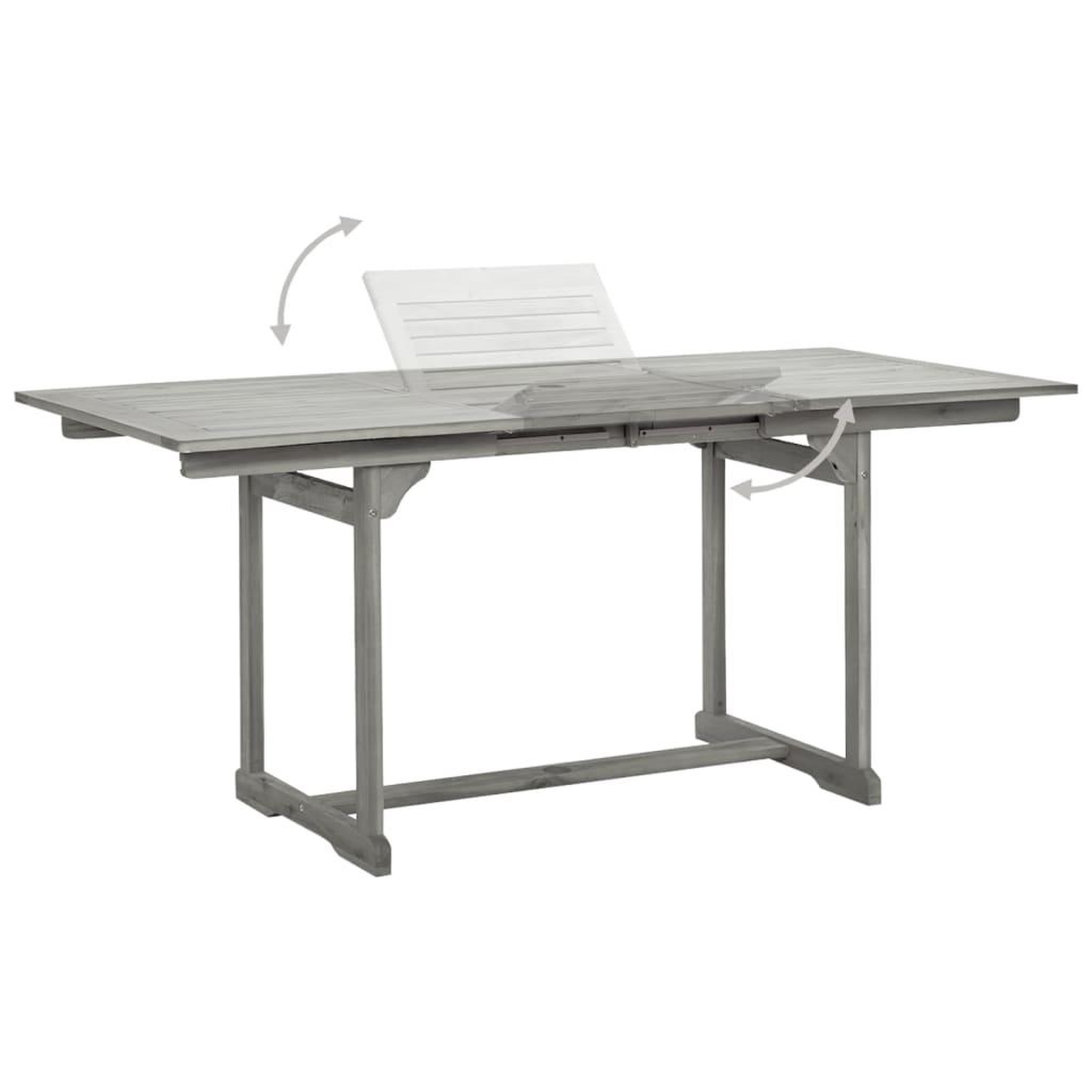 Voir la diapositive 4 : VIDAXL Table a dîner de jardin (120-170)x80x75 cm Bois d'acacia massif