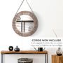 Voir la diapositive 5 : HOMCOM HOMCOM Miroir rond mural en bois de pin style naturel Ø 79 cm