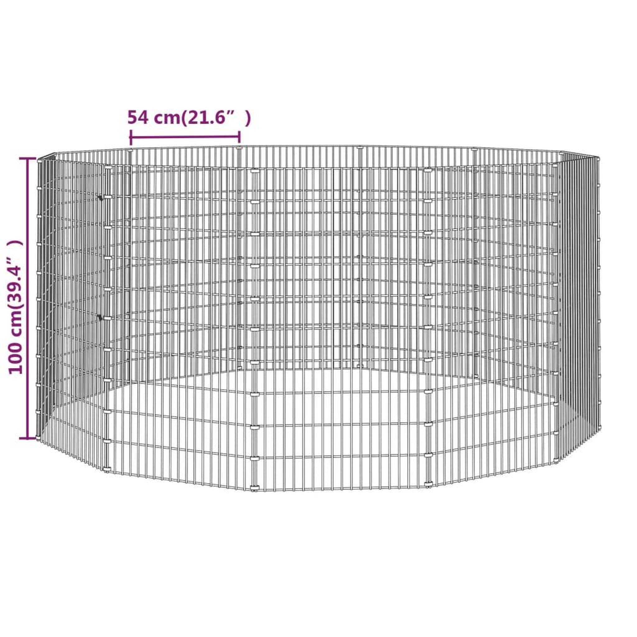 Voir la diapositive 6 : VIDAXL Enclos d'animaux en liberte 12 panneaux 54x100 cm fer galvanise