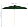 Voir la diapositive 4 : VIDAXL Parasol d'exterieur avec mat en bois 350 cm Vert