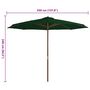 Voir la diapositive 4 : VIDAXL Parasol d'exterieur avec mat en bois 350 cm Vert