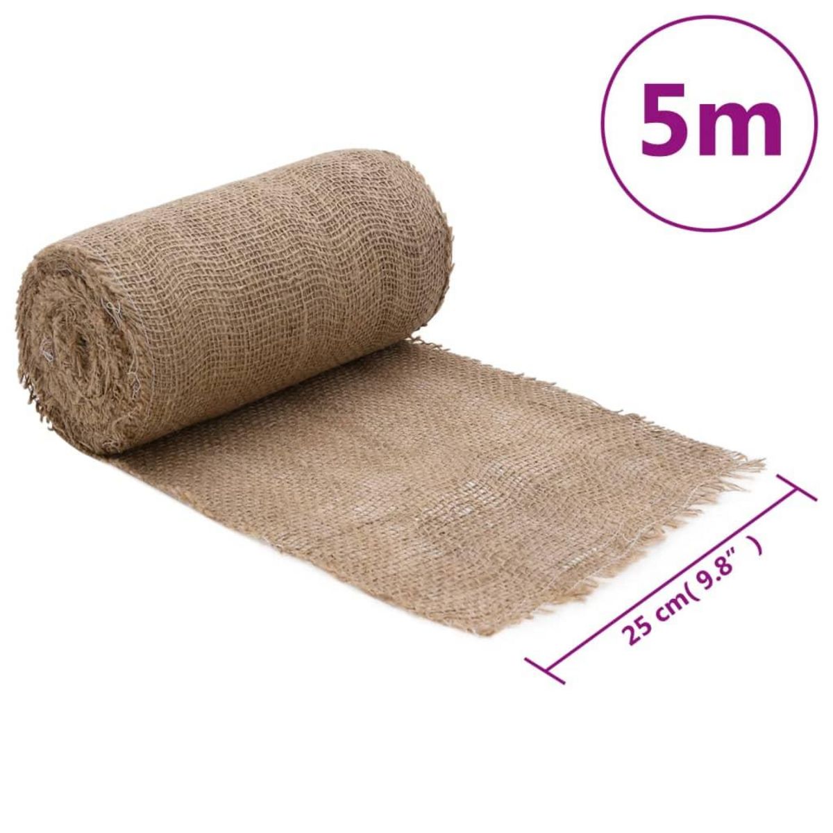 VIDAXL Rouleau de jute 0,25x5 m 100 % jute 200 g/m²