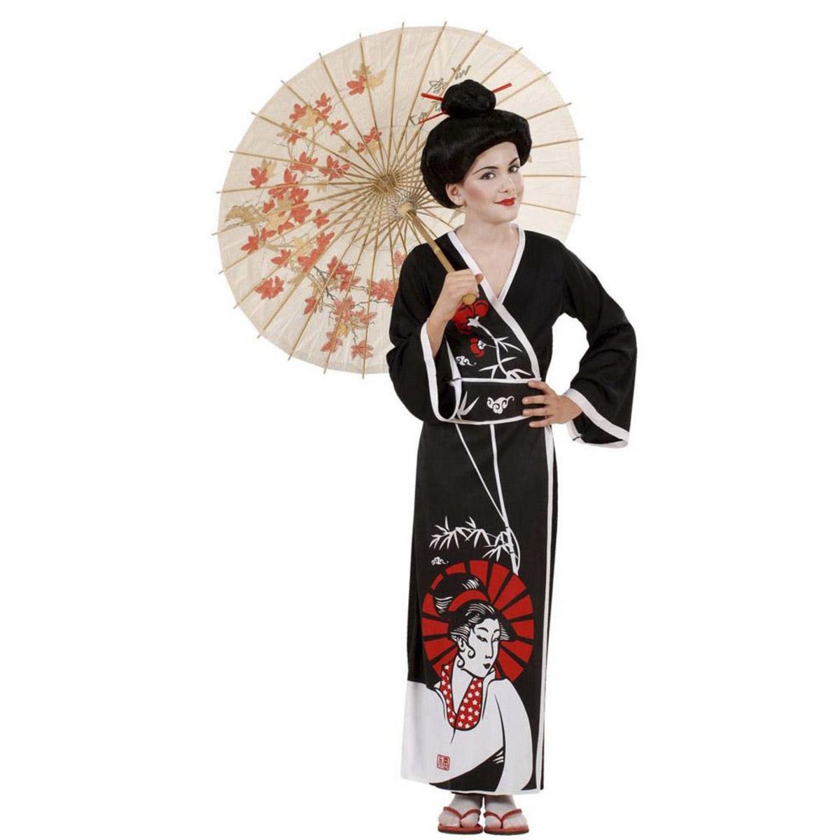 WIDMANN Déguisement Légendaire Geisha - Enfant - 8/10 ans (128 à 140 cm)