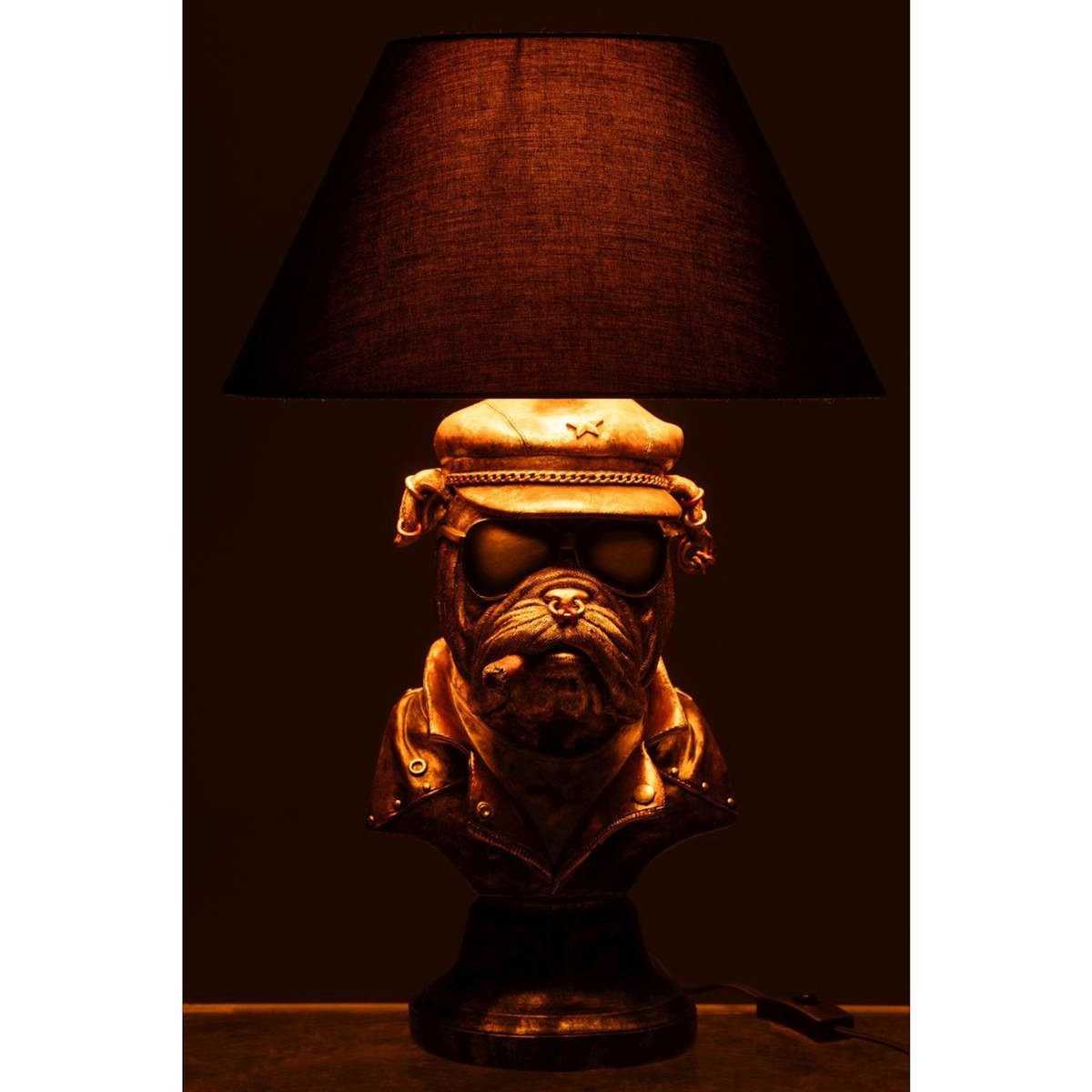 Paris Prix Lampe à Poser Bulldog  Trendy  57cm Marron