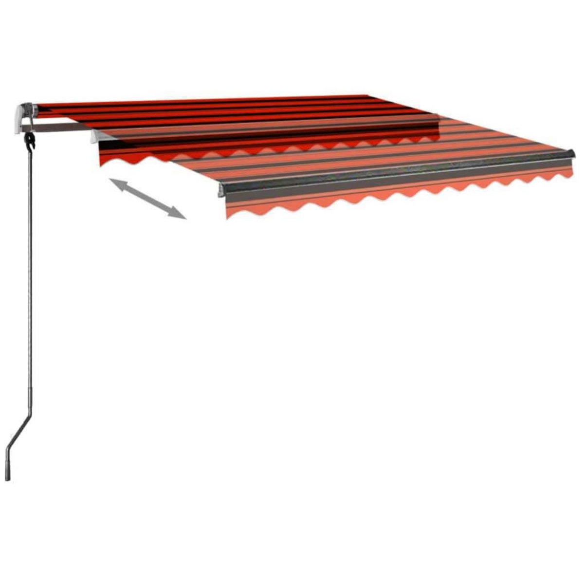 VIDAXL Auvent manuel retractable avec LED 350x250 cm Orange et marron