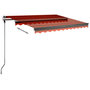 Voir la diapositive 4 : VIDAXL Auvent manuel retractable avec LED 350x250 cm Orange et marron