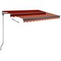 Voir la diapositive 4 : VIDAXL Auvent manuel retractable avec LED 350x250 cm Orange et marron