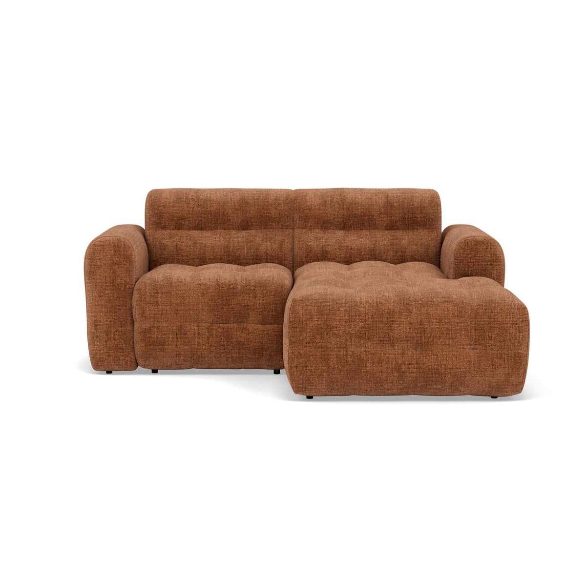 BEST MOBILIER Diane - canapé d'angle droit 4 places en velours texturé
