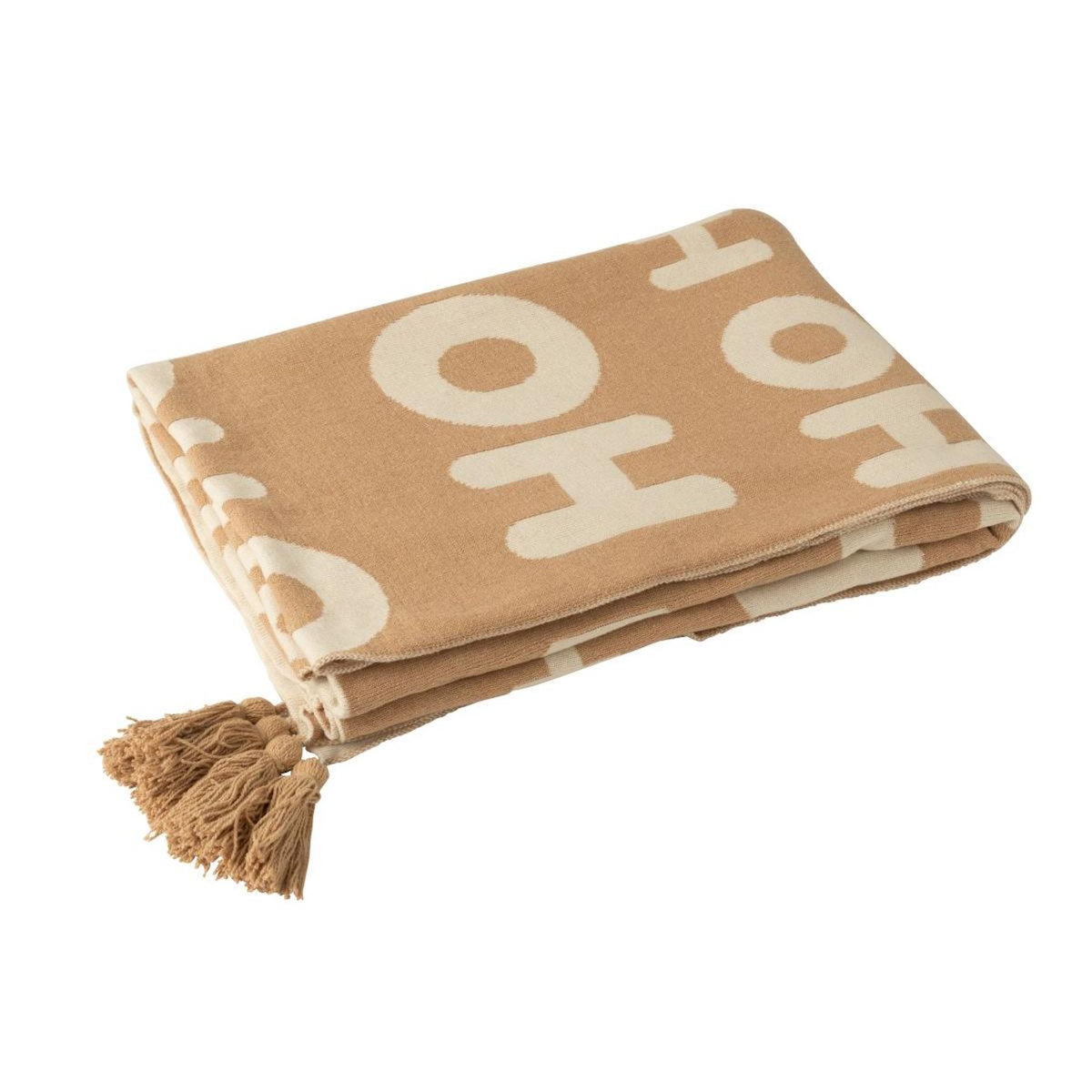Paris Prix Plaid de Noël  Hohoho  130x170cm Beige