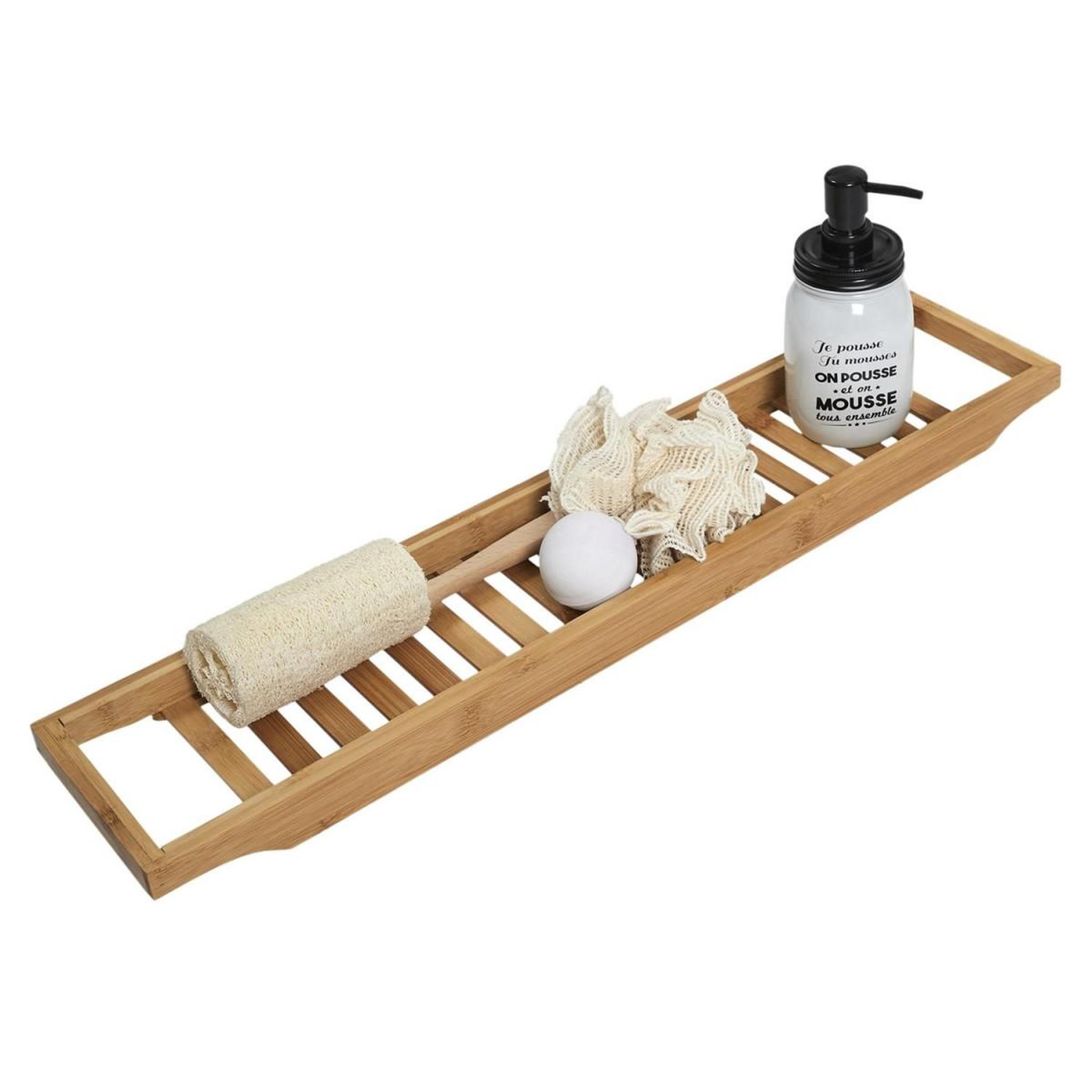 Voir la diapositive 1 : Cosmetic Club Plateau pour baignoire  bambou  68cm naturel