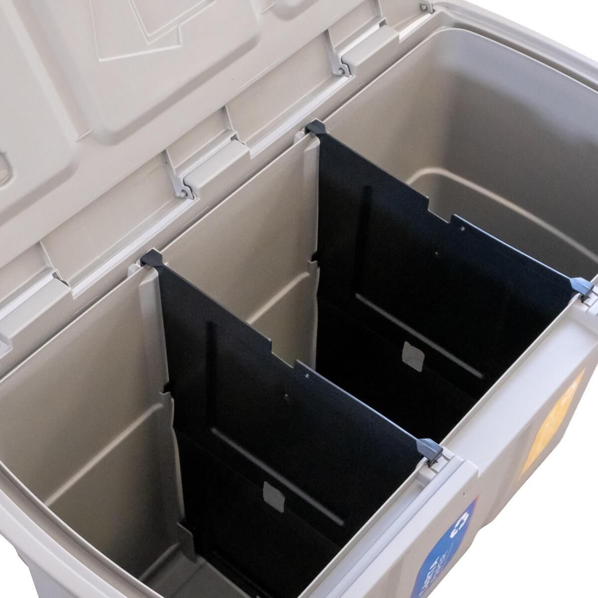 DEA HOME Poubelle de tri 3 bacs de 25L Dim 75 x 37 x H50 cm Avec couvercle Recyclage 3 en 1 DEA HOME