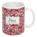 Paris Prix Mug Fleuri en Céramique  Merci  30cl Rose