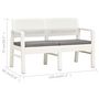 Voir la diapositive 6 : VIDAXL Banc de jardin a 2 places et coussins 120 cm Plastique Blanc