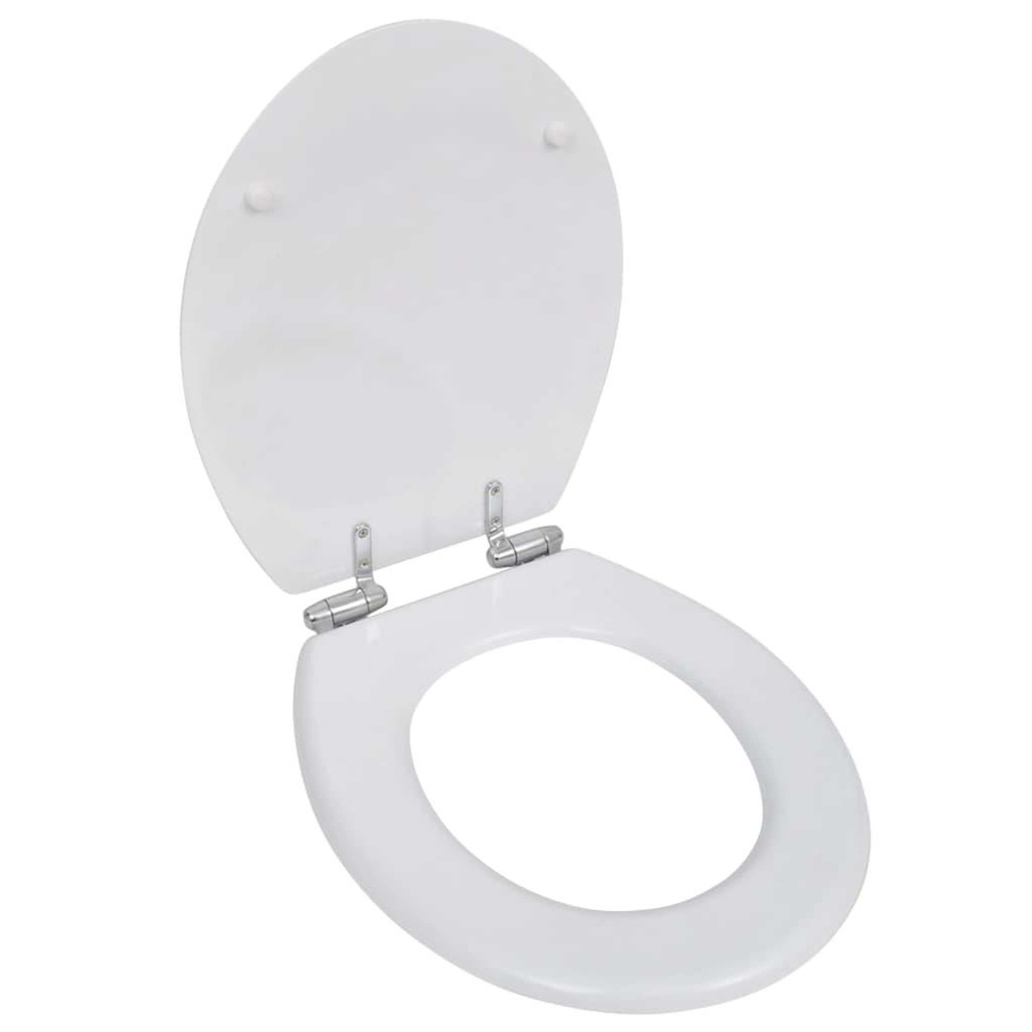 Voir la diapositive 1 : VIDAXL Siege de toilette MDF Couvercle a fermeture en douceur Blanc