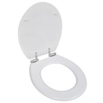 VIDAXL Siege de toilette MDF Couvercle a fermeture en douceur Blanc