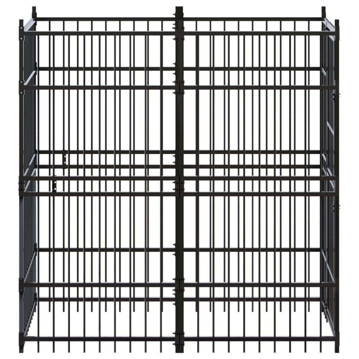 VIDAXL Chenil d'exterieur pour chiens Acier 1,84 m²