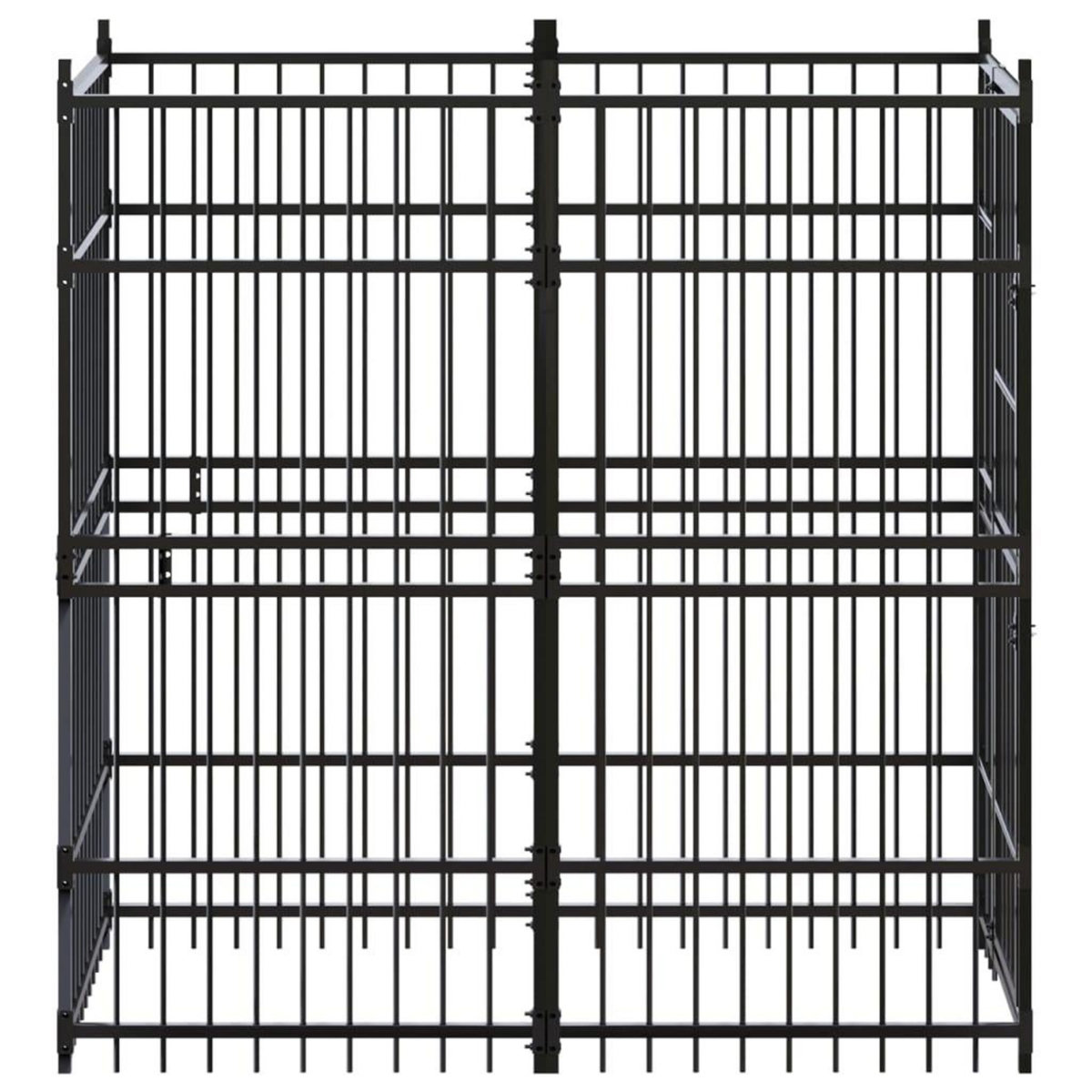 VIDAXL Chenil d'exterieur pour chiens Acier 1,84 m²