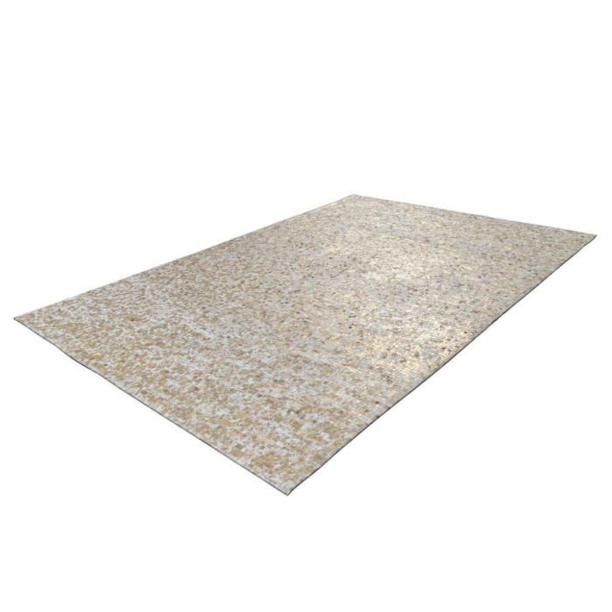 Paris Prix Tapis en Cuir Fait Main  Finish  Beige & Or