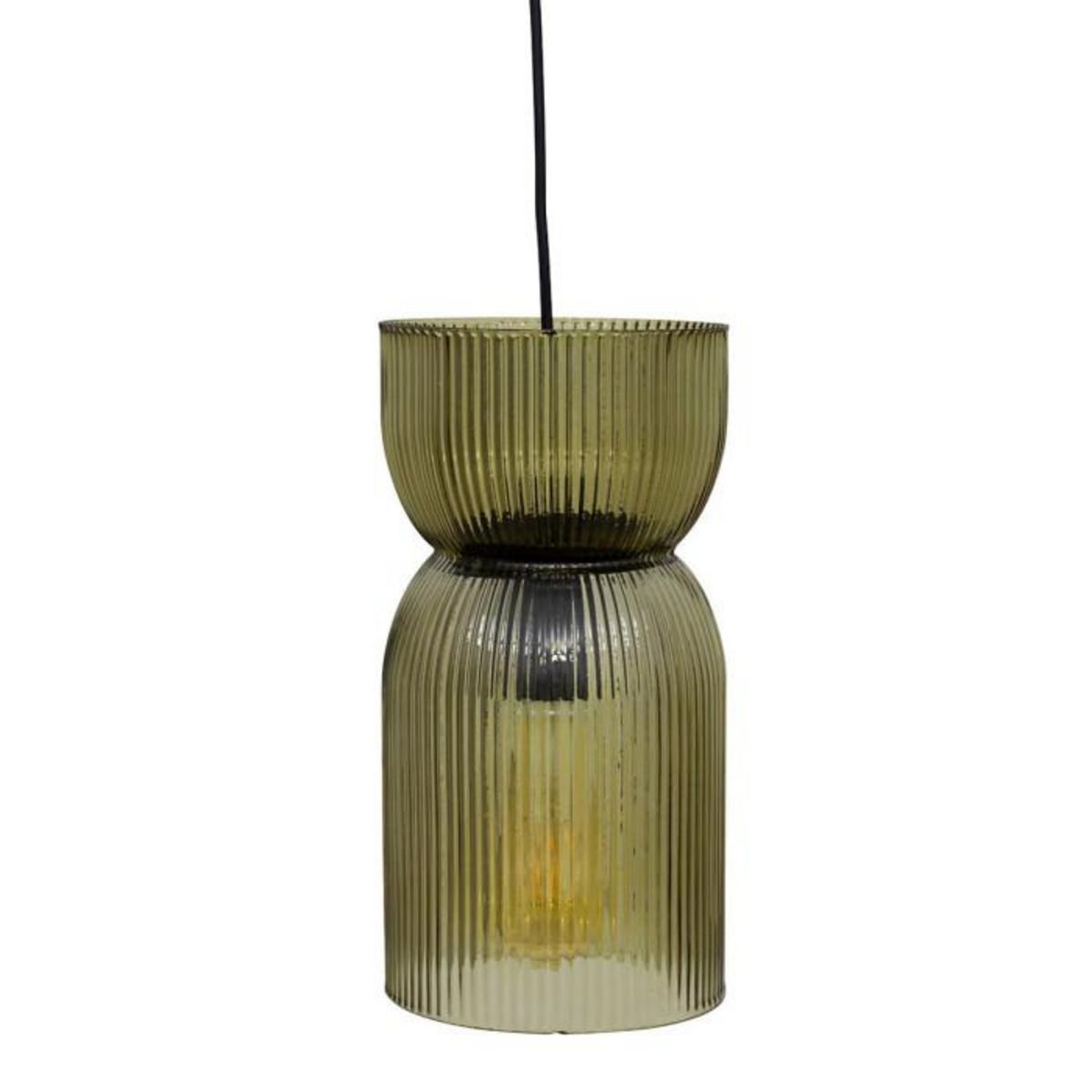 Paris Prix Lampe Suspension en Verre  Ancel  27cm Vert