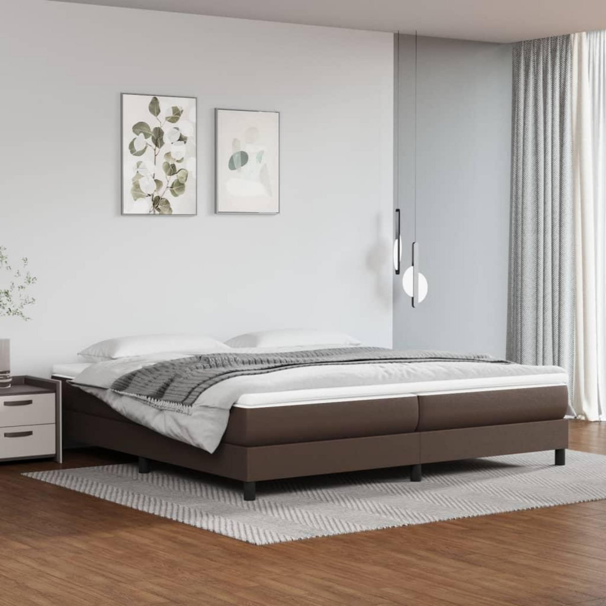 VIDAXL Sommier a lattes de lit avec matelas Marron 200x200 cm
