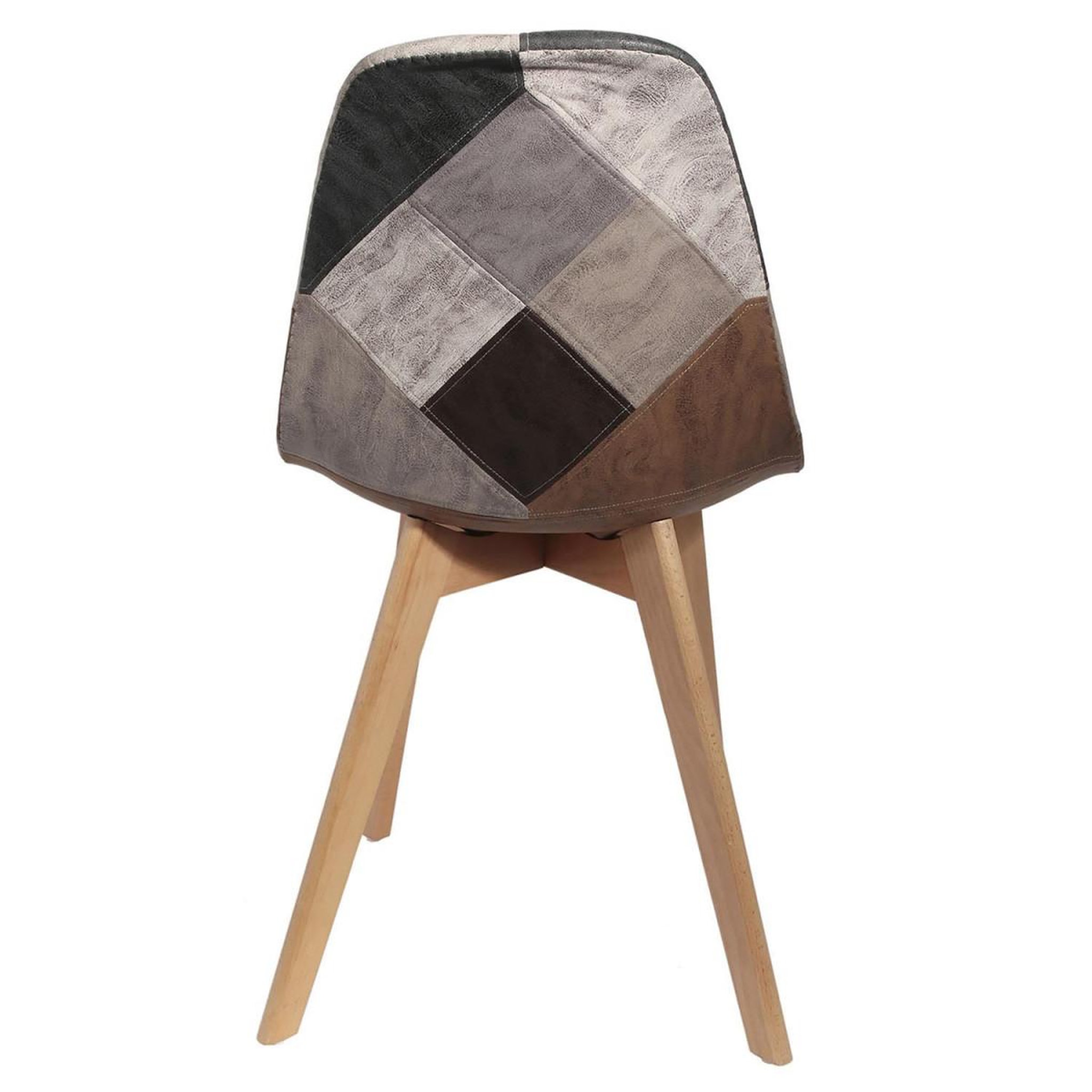Voir la diapositive 5 : The Home Deco Factory Lot de 4 chaises patchwork  colmar  85cm gris
