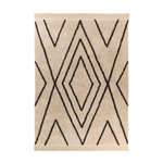 Paris Prix Tapis Tufté à la Main Ethnique  Mylen V  Beige & Noir. Coloris disponibles : Beige