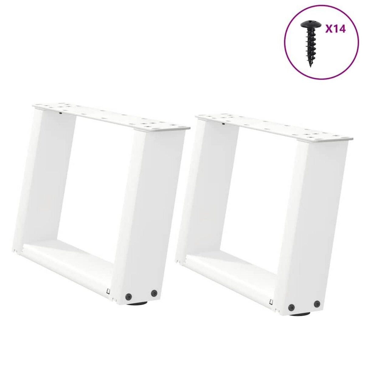 VIDAXL Pieds de table basse forme de U 2 pcs blanc 50x(30-31) cm acier